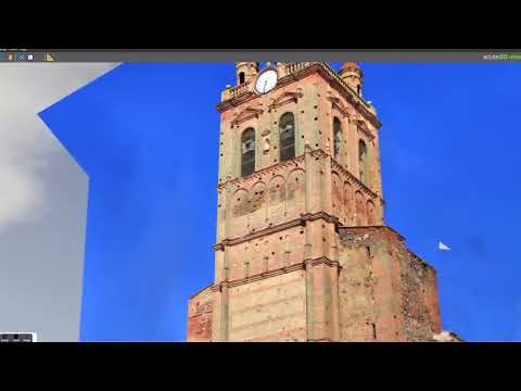Fotogrametria terrestre,con camara reflex y Modelado 3D.Torre de la Iglesia de Valverde de Llerena