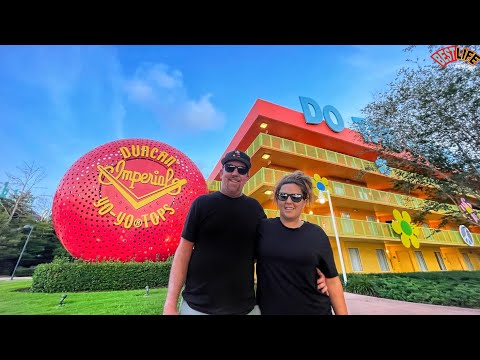 Our Surprise Revealed! And a Room Tour at Disney’s Pop Century Resort + Skyliner to Caribbean Beach!