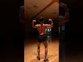 teen bodybuilder back double bicep at 1 week out