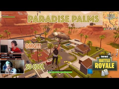 Ninja & Streamers First Landing in PARADISE PALMS Gameplay | Fortnite Battle Royale