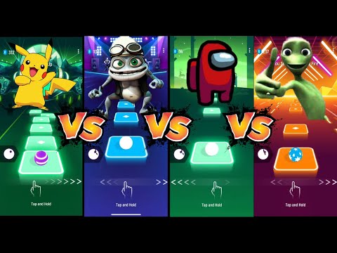 Pikachu vs Crazy Frog vs Among Us vs Alien Dance - Tiles Hop EDM Rush