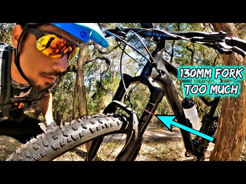 WILL IT BREAK? 130MM FORK ON CROSSCOUNTRY | DOWNCOUNTRY CHINESE CARBON BIKE