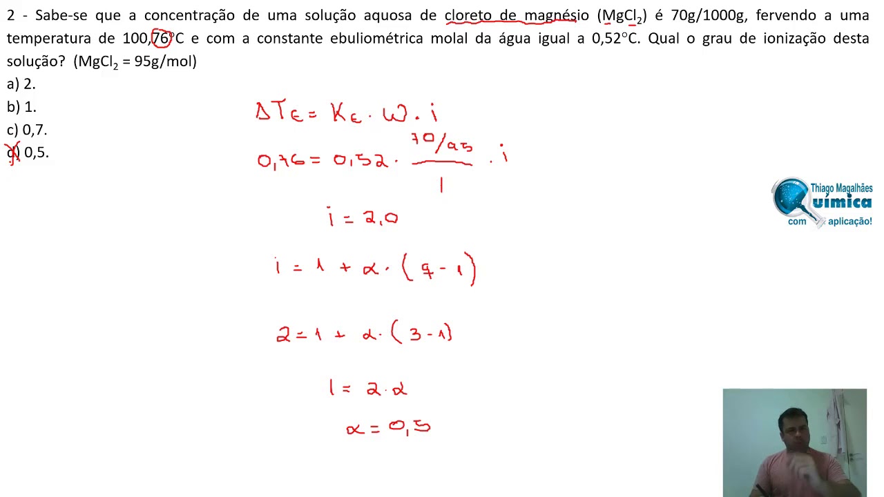 Propriedades Coligativas  (Exercícios envolvendo Cálculo)