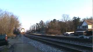 preview picture of video 'MARC TRAIN AT TRACK SPEED WASHINGTON GROVE  MD 3-5-12.mpg'