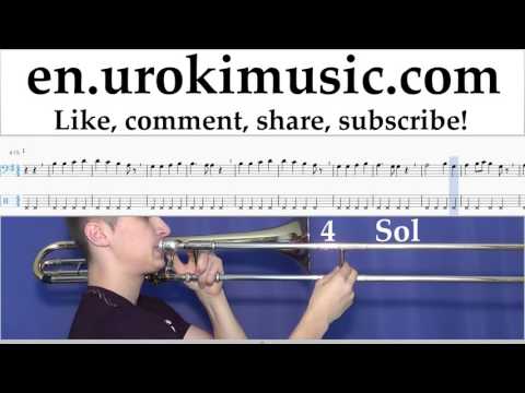 Trombone lessons Beethoven - Ode to Joy Sheet Music Tutorial Part#2 um-b352