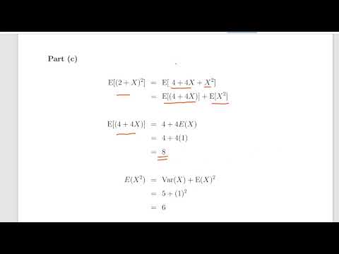 Linear Combinations of Random Variables - Expected Values and Variances (Worked Example)