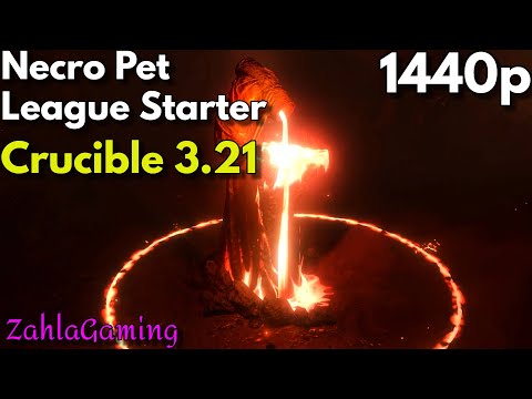 [Cheap Necro Pet Build League Starter] POE Crucible 3.21 1440p