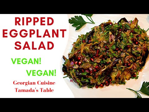 Ripped Eggplant Salad - Atsetsili Badrijnis Salati