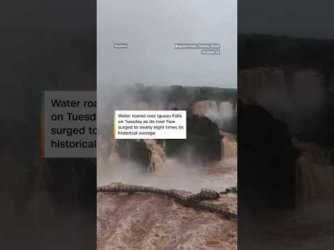 Water thunders over Iguazu Falls thanks to El Niño