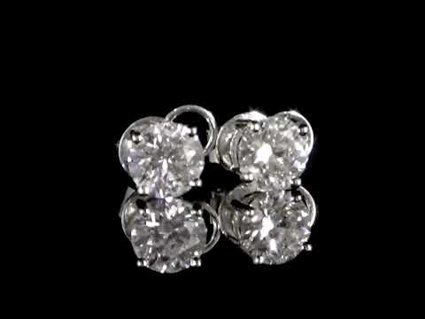 18K WHITE GOLD 2.51CT TDW DIAMOND STUD EARRINGS, CGL CERTIFIED. Ref. 330 1295