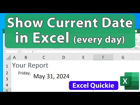 Show the Current Date Every Day in Excel (Date & Time) - Excel Quickie 65 - Taha Tech 1.1M