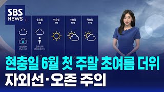 [날씨] 현충일 6월 첫 주말 초여름 더위..자외선·오존 주의 / SBS