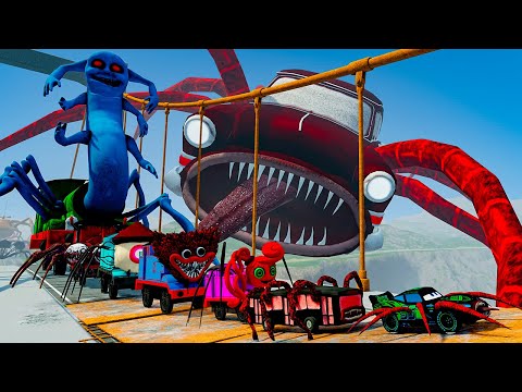 ALL MONSTERS.EXE Big & Small Cars vs Broken Bridge with CAR EATER.EXE – BeamNG.Drive