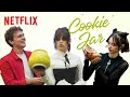 Jenna Ortega, Emma Myers, and Hunter Doohan Answer To a Nosy Cookie Jar