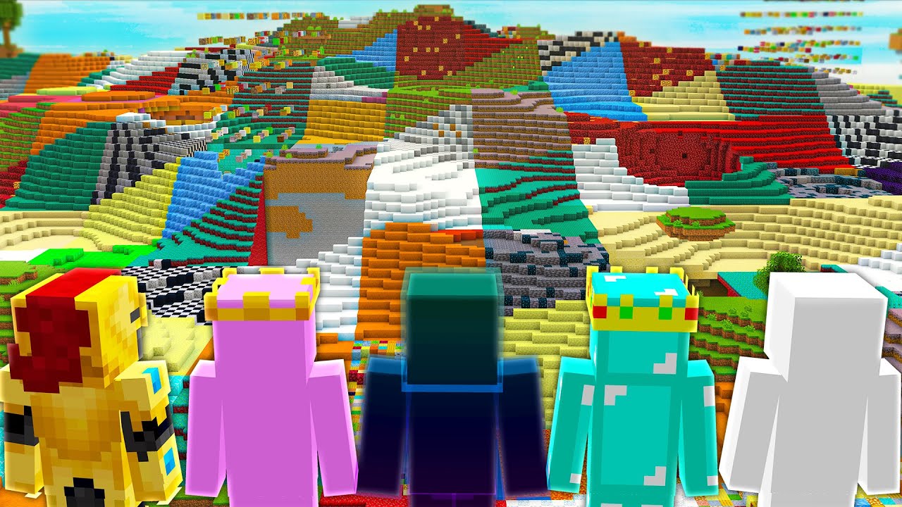 I Put 5 YouTubers In Random Chunks In Minecraft 