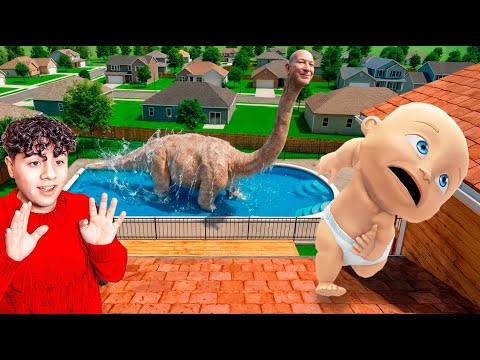 ¡BEBE ENCONTRO al MOUNSTRO TALASOFOBIA en una PISCINA!