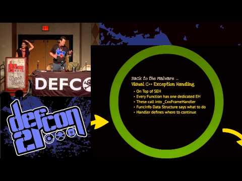 Defcon 21 - A Thorny Piece of Malware (And Me): The Nastiness of SHE, VFTables & Multi-Threading