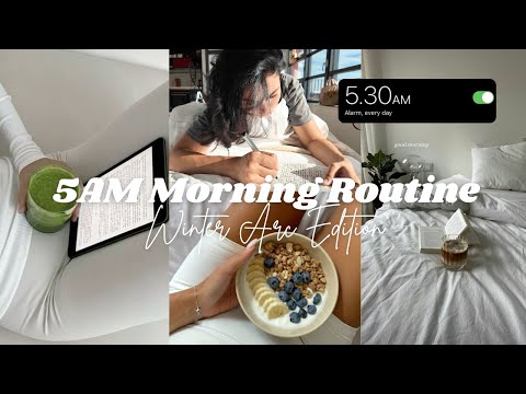 5 AM *PRODUCTIVE* MORNING ROUTINE | Winter Arc routine, productive habits, working out