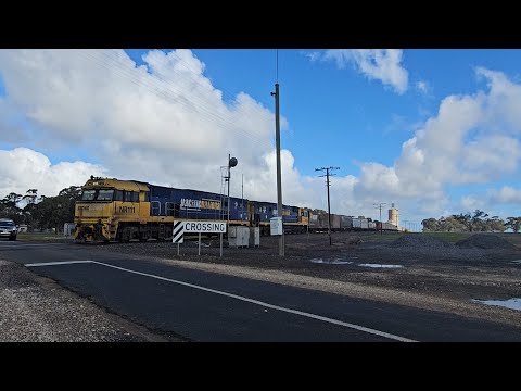 2PM5 PN up "Linfox Express #1" (NR111, NR53), Perth to Melbourne, 1250, 17/7/25, Miram VIC