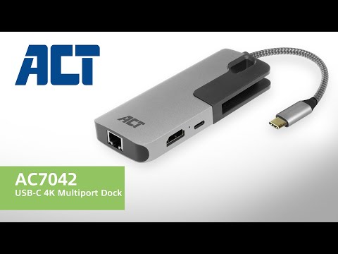 ACT USB-C Dockingstation voor 1 HDMI monitor, ethernet, 3x USB-A, PD pass-through