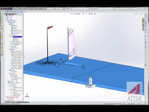 Meca3D : Char à voile – pilotage manuel