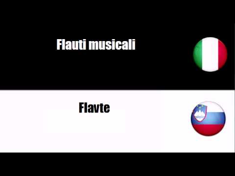 Imparare il vocabolario Sloveno # Argomento = Strumenti a fiato