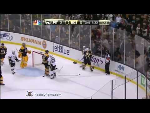 James Neal vs Andrew Ference Apr 3, 2012