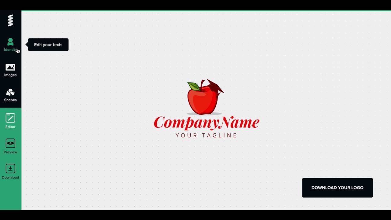 Design Your Own Logo - How To Edit Text (GraphicSprings)