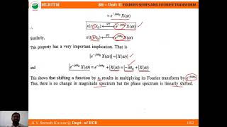 SS Unit 2 Lecture 15 Properties of Fourier Transform