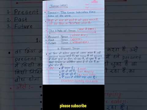 What is tense? Types of Tense | Kinds of tense | #tense #shorts #grammar