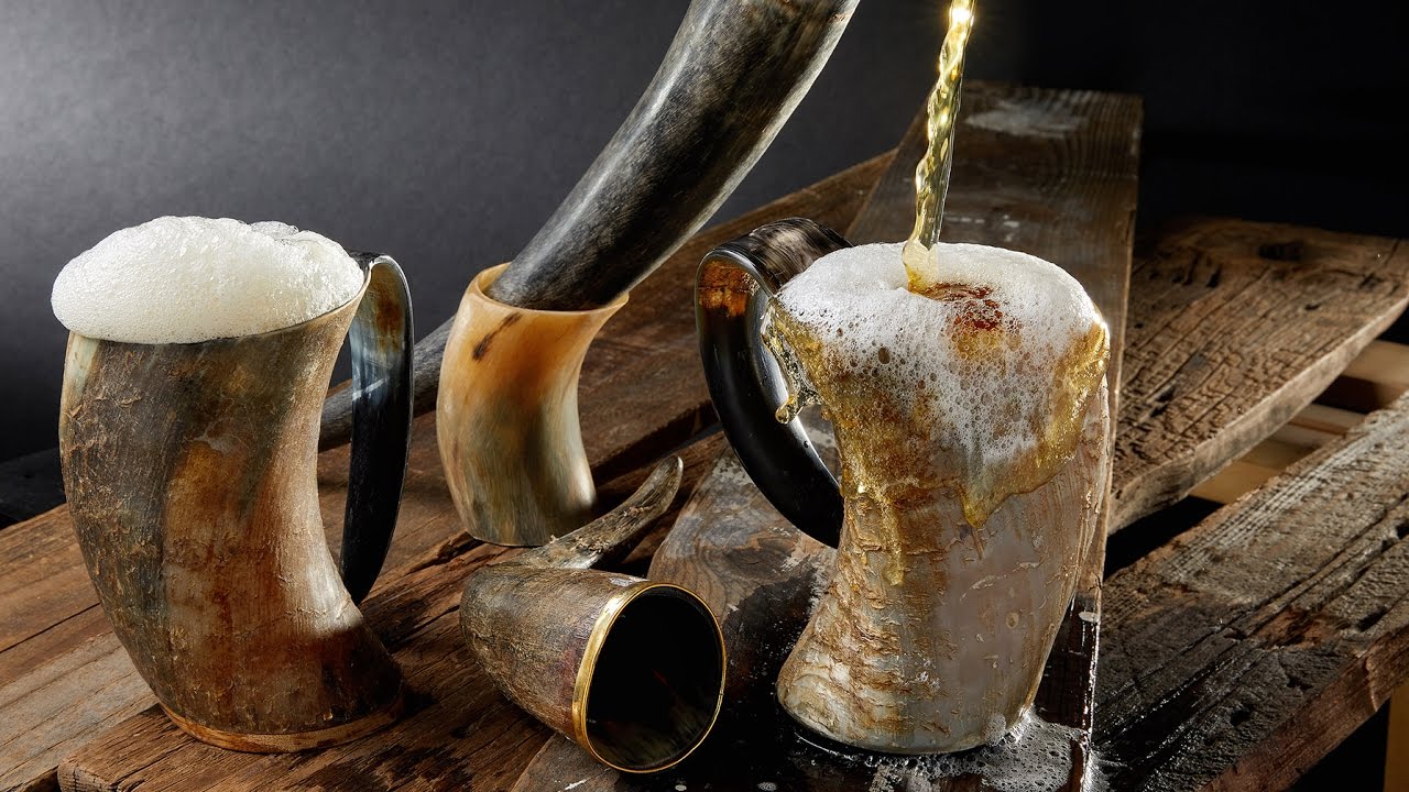 Polished Short Drinking Horn + Leather Holster video thumbnail