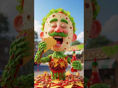 Taco Man Eats Himself 🌮🔥 | Funny Food Monster Animation