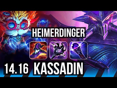 HEIMERDINGER vs KASSADIN (MID) | 8 solo kills, 65% winrate | EUW Master | 14.16