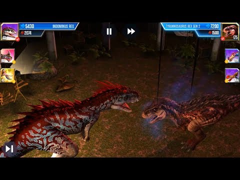 Pterodaustro,  T-rex gen 2, Indominus rex, Tapejalocephalus Fihgt Vip - Jurassic World The Game