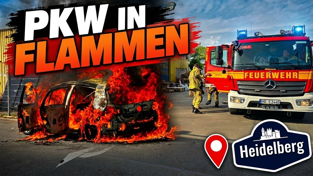 🔥 Pkw brennt lichterloh in Heidelberg-Pfaffengrund | Feuerwehr im Löscheinsatz