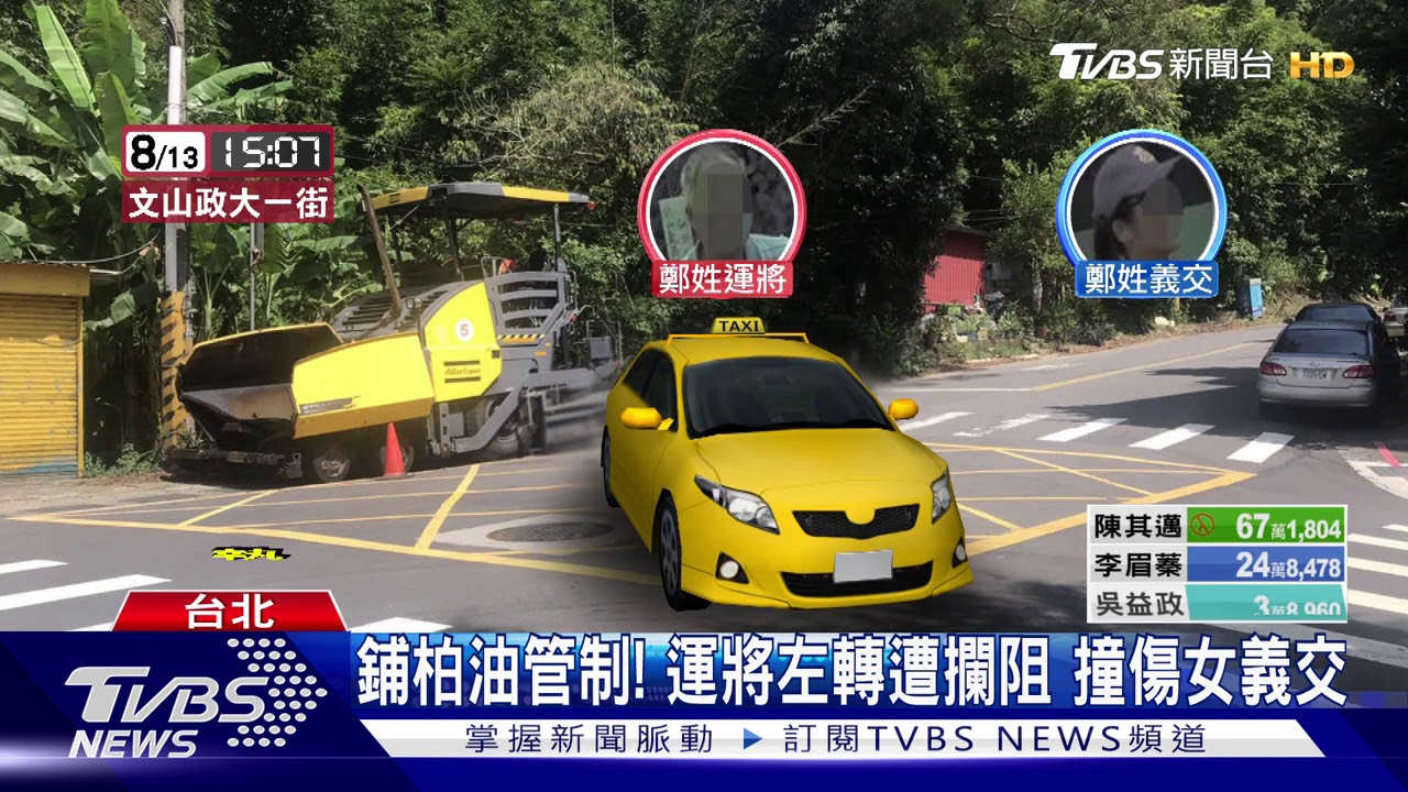 不滿封路施工!運將嗆女義交 還開車衝撞