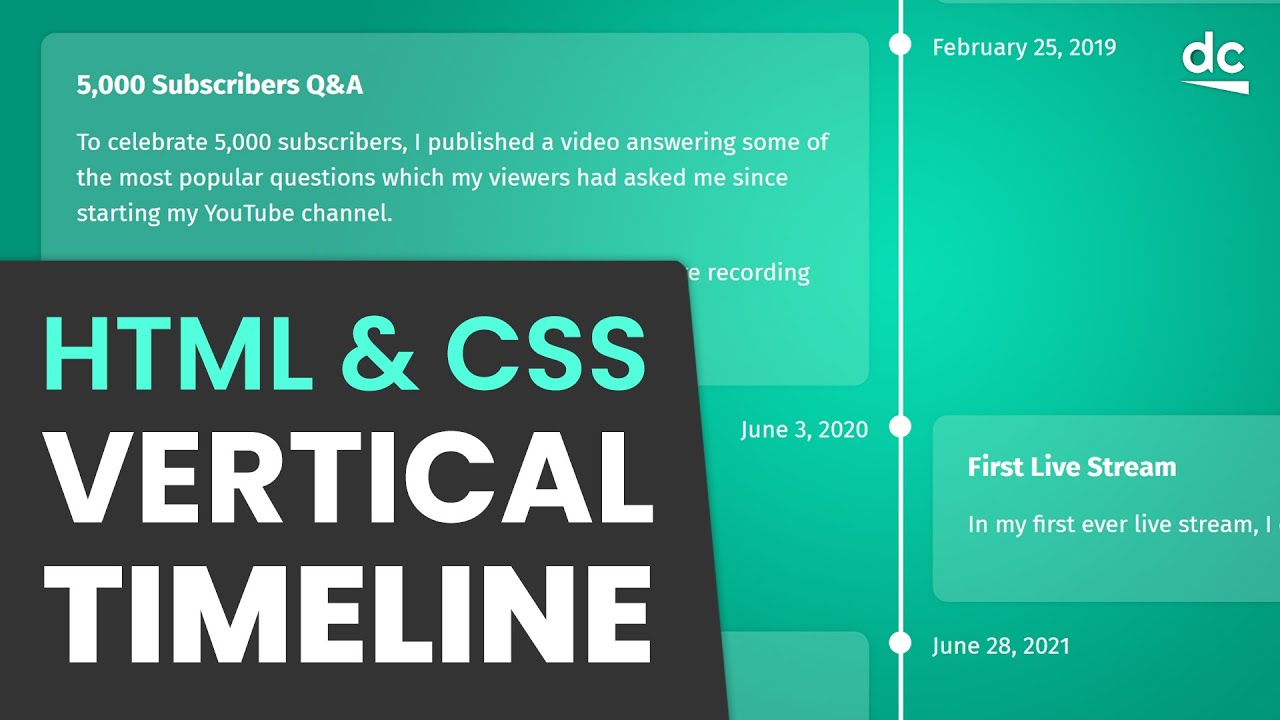 How to Create a Vertical Timeline - HTML & CSS Tutorial