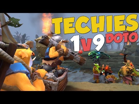 DotA 2 - Techies 1v9 DOTO Funny Moments