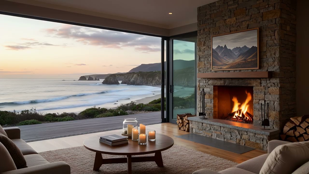 Cozy Summer Fireplace | Oceanfront Home with Views of the Cliffs for Relaxation and Sleep
