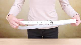 Сучасний гладкий жіночий ремінь 20788 Vintage білий