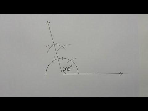 105 डिग्री का कोण कैसे बनाएँ परकाल से , How to construct 105 degree angle ,