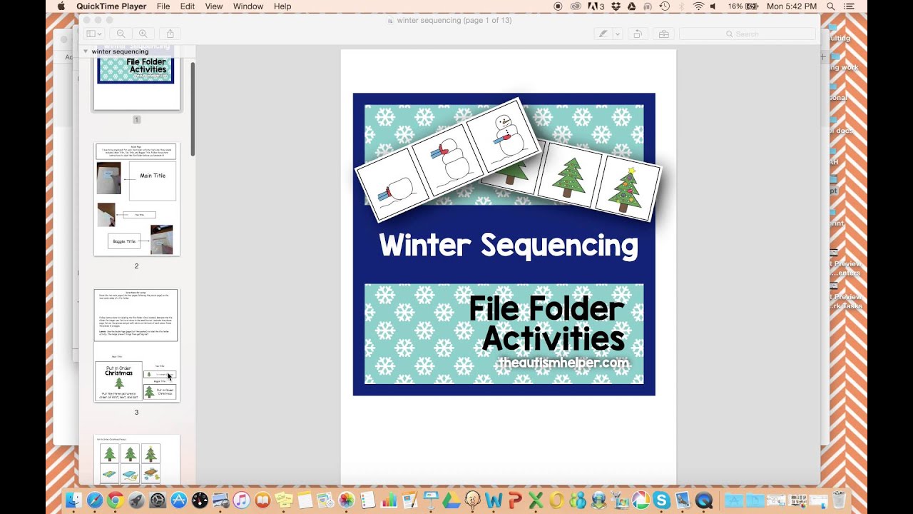Product Preview - Winter Sequencing File Folder Activities