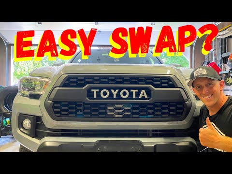 How To Install A KNOCK-OFF TRD PRO GRILLE On A TACOMA (Easy Swap?)