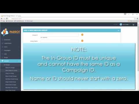 How to Add an InGroup in Parrot Cloud Call Center
