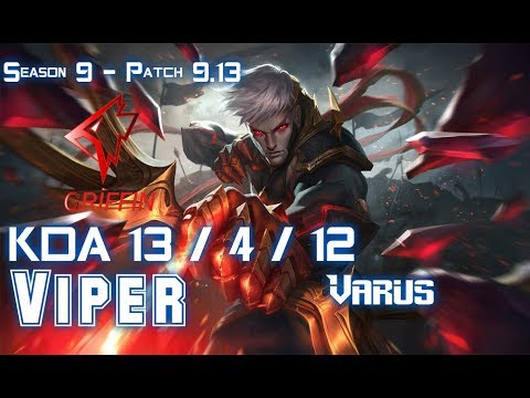 GRF Viper VARUS vs ASHE ADC - Patch 9.13 KR Ranked