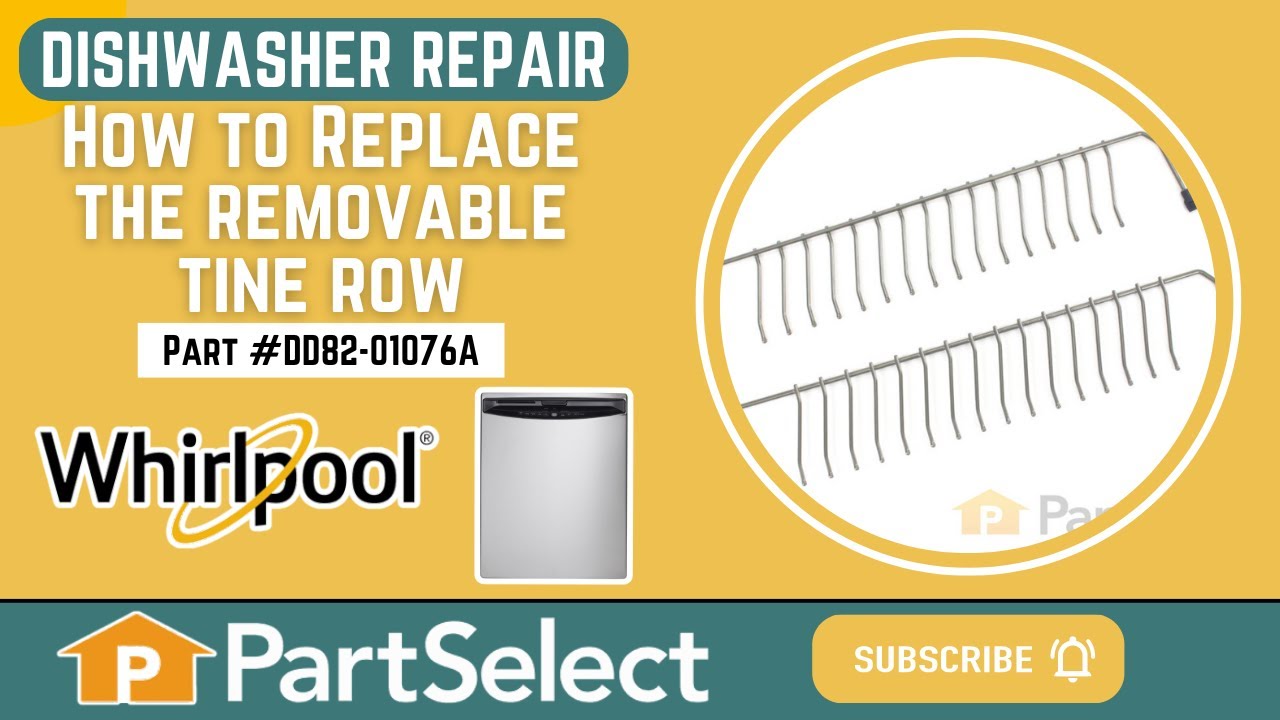 Replacing the Dishwasher Removable Tine Row