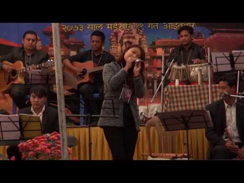Sunita Thegim performing Narayan Gopal's song Timile Pani Ma Jastai