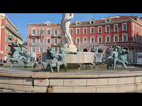 Walking Tour of Place Masséna | Nice France’s Most Beautiful Square 🇫🇷 | 4K City Walk