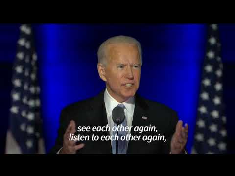 Biden urges unity in victory speech after beating Trump