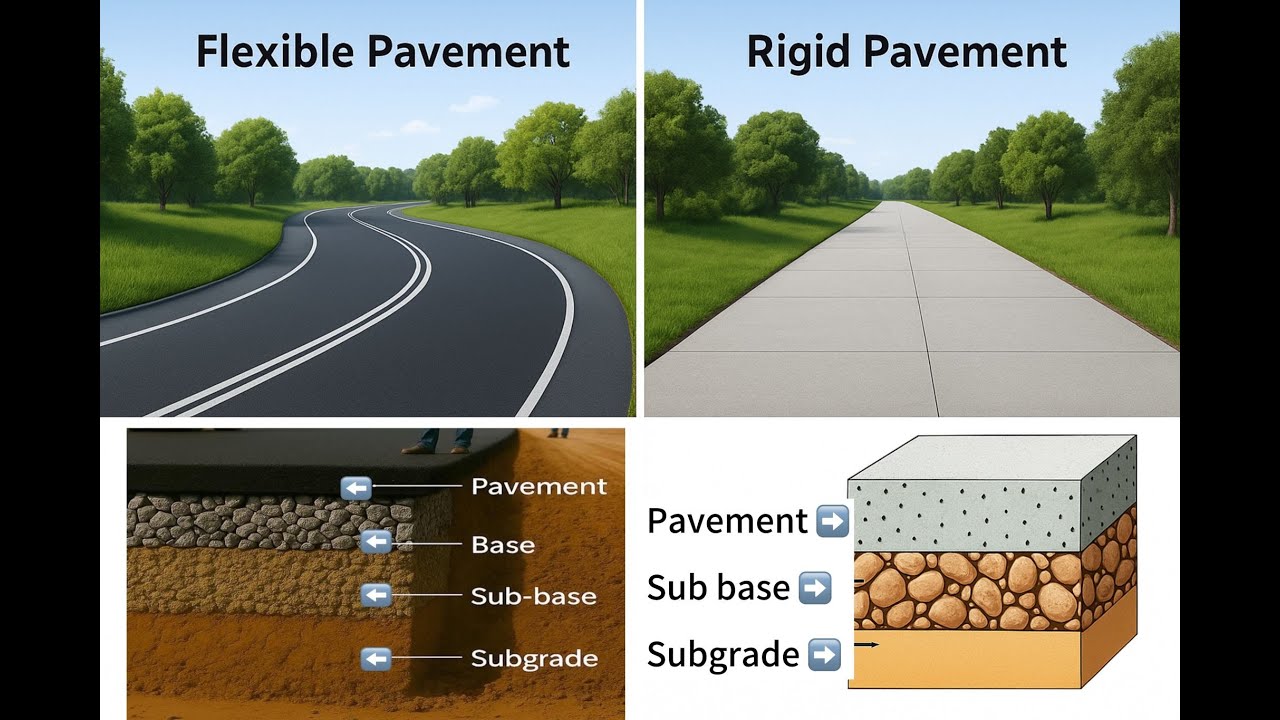 FLEXIBLE vs RIGID PAVEMENT. (The Battle Beneath Our Roads!).